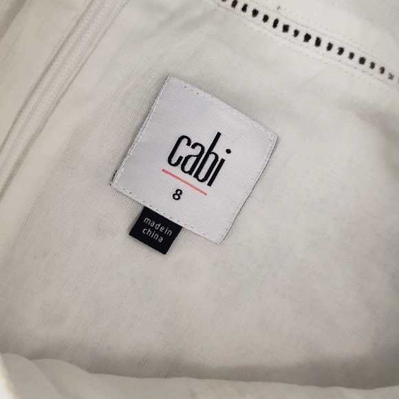 CAbi Lizzie Sleeveless Eyelet Lace Fit & Flare Dress in White - Picture 3 of 5